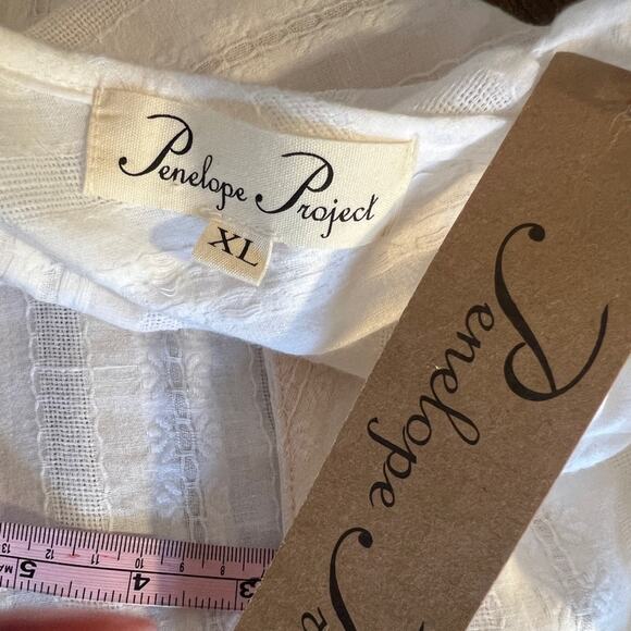 NWT Penelope Project V Neck Button Up Blouse / Short Sleeve Cardigan Size XL - Picture 5 of 7